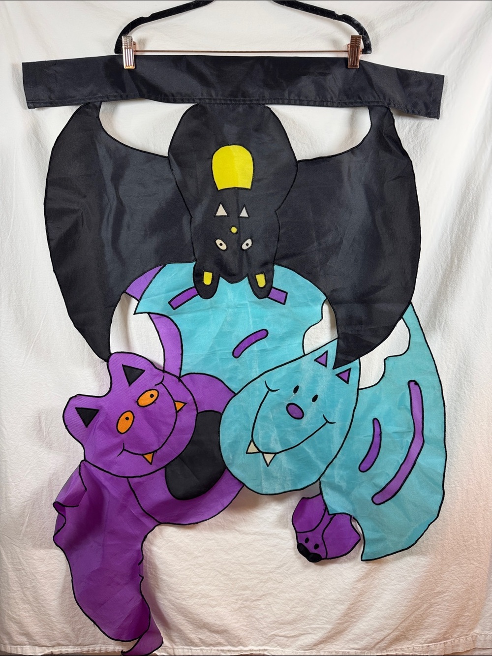 Vintage Halloween Outdoor Garden Flag Playful Bats